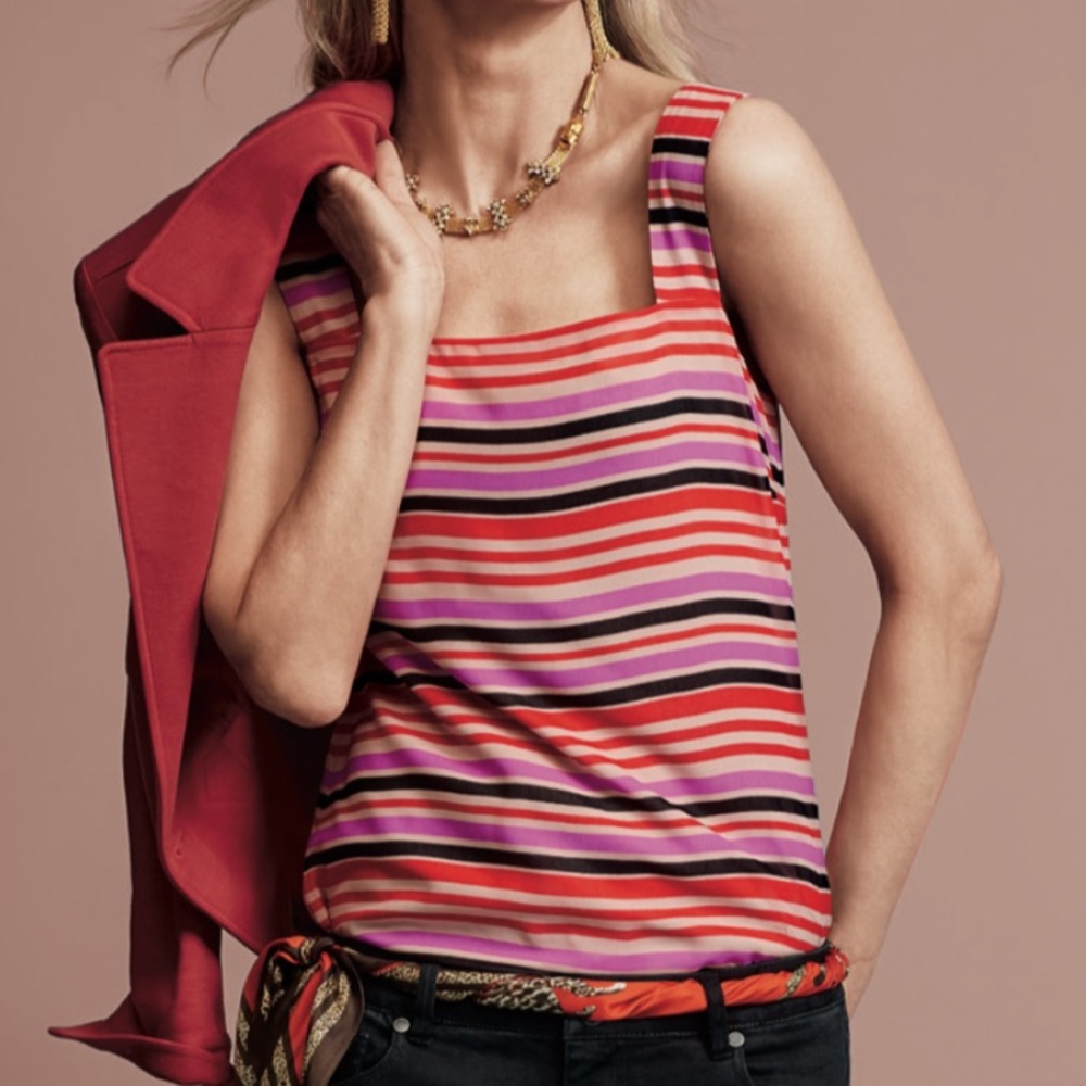 Cabi London Calling stripe tank top S NWT